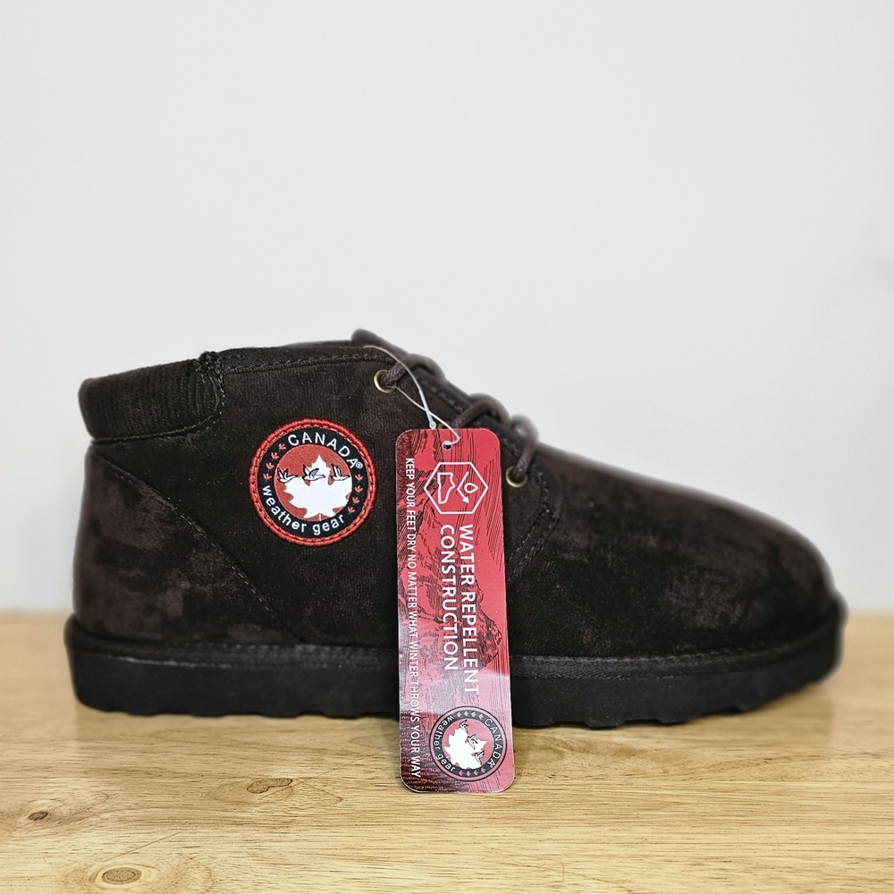 Ankle Boots Canada Weather Gear Women's Hamilton Lace Up Size 10 Brown Faux Fur